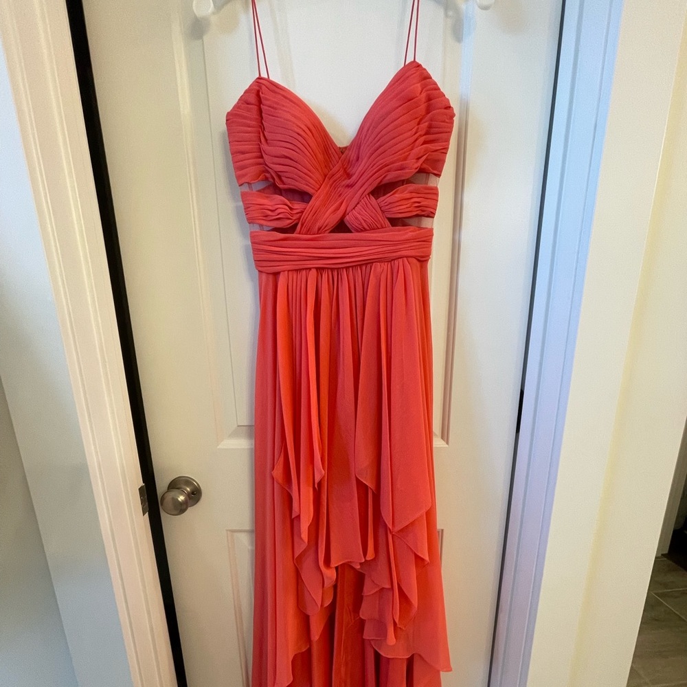 Cache coral high low dress